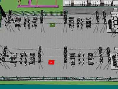 Organized Commercial Storage Equipment With Industrial Shelving And Metal Racks Layout 3d model