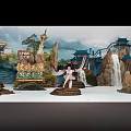 Ancient Style Photo Check In Spot With Scenic Landscape Traditional Architecture And Waterfall