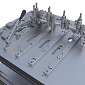 Industrial Equipment Mobile Cart with Metal Frame Multi-layer Shelves and Top Fixtures