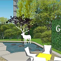 Modern Urban Landscape Design With High Rise Buildings Greenery And Water Features