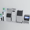 Modern Kitchen Appliances Including Water Dispenser Ice Maker In Various Sizes Styles White Gray Tones