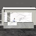 Company Front Desk Background Wall Reception Area Bar Desk Reception Desk Lobby Simple Lobby 3d model