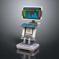 Compact Mechanical Robot Device With Digital Display Interface Graphics And Control Panel