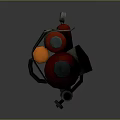 Practical Household Backpack Style Tool With Red Canisters Orange Parts Black Straps And Green Ends