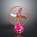 Stylish Computer Cooling Fan with Pink Base Copper Mesh Cover and Metal Blades
