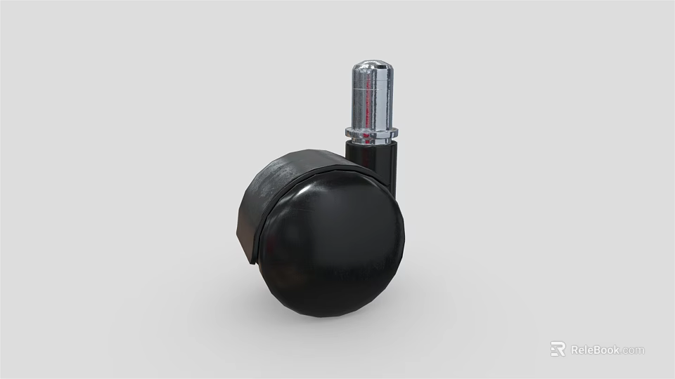Black Rubber Tire with Transparent Axle Part and Smooth Surface Design 3d model 
