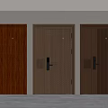 Modern Wooden Security Doors With Different Panel Designs And Lock Systems 3d model