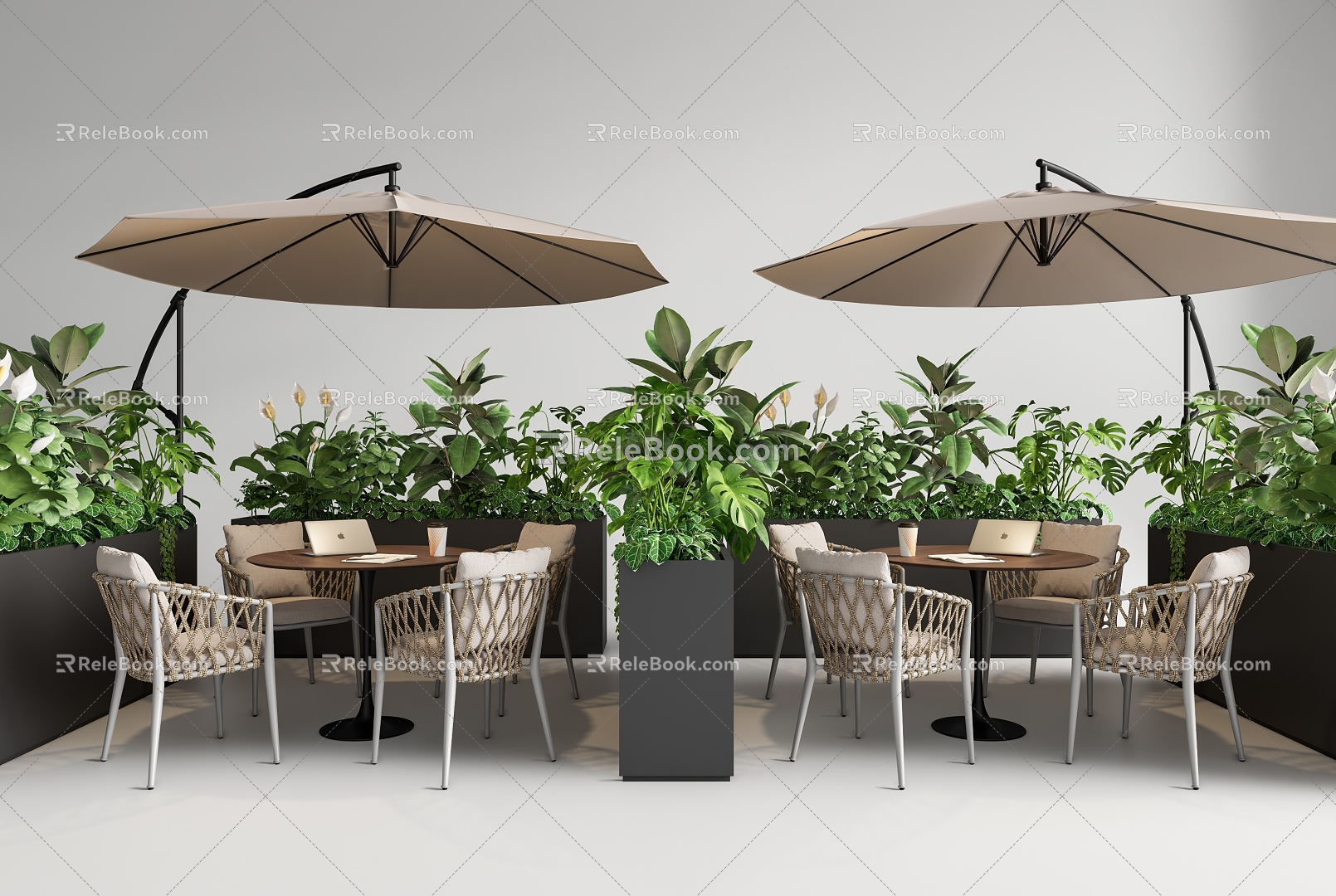 Outdoor Table and Chair Combination Outdoor Chair Cafe Outside Flowers and Flowers Flower Box Casual Table and Chair model