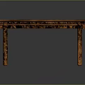 Stylish Wooden Table With Unique Brown Texture And Carved Legs Design