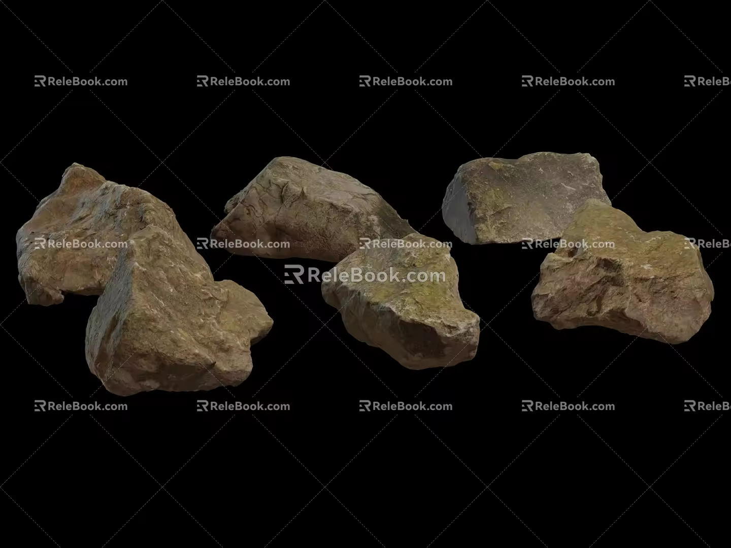 Landscape Stone Stone Stone Block Combination 3d model