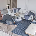 Modern sofa and coffee table combination company lobby service desk front desk background wall reception desk reception area company 3d model