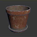 Red Textured Ceramic Flower Pot With Saucer For Indoor Outdoor Decor