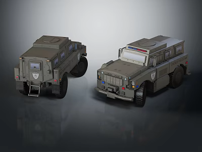 Military Vehicles With Tactical Armored Design And Off Road Capabilities 3d model