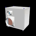 White Industrial Air Conditioner Fan With Two Fans Digital Display And Wheels