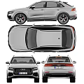 Silver Audi SUV Exterior With Matrix Headlights LED Taillights And Sporty Design