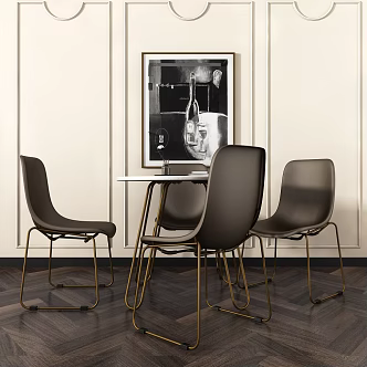 Modern leisure table and chair combination round table and chair combination 3d model