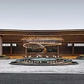 Luxurious Front Desk Reception in London Lansdale Lobby With Grand Chandelier Fountain And Marble Floor