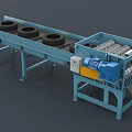 Industrial Tire Processing Equipment With Conveyor Belt And Shredder System