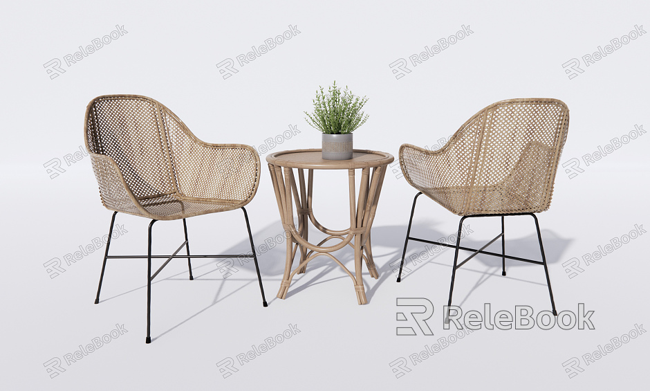 Modern Outdoor Table and Chair Leisure Chair Rattan Outdoor Leisure Table and Chair Outdoor Leisure Rattan Chair model