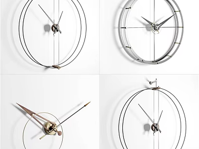 Stylish Modern Circular Mirror Designs With Metal Wire Frames For Home Decor 3d model