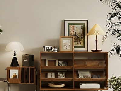 Middle Style Open Bookcase Hallway Cabinet model