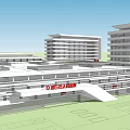 Modern Medical Building Complex With Multi Story Structures And Green Roof Design