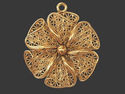 Necklace Pendant Flower Necklace Pattern Pendant Personalized Pendant Golden Flower Jewelry Flower Decorative Necklace Pendant Flower Necklace Pattern Pendant Personalized Pendant 3d model