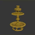 Golden Two Tiered Candle Holder With Decorative Base And Carved Details