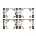 Traditional Wooden Door Arches Featuring Lattice Design And Various Shapes