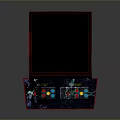 Classic Mortal Kombat Arcade Machine Design With Game Screen And Control Panel Buttons