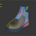 Modern High Top Sneaker Featuring Gray Color And Futuristic Details