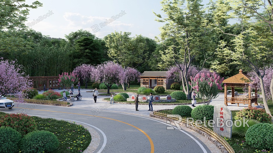 New Chinese Park Beautiful Countryside Small Park model