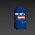 Pepsi Cola Three Blue Cans Standing Lying With Logo Refreshing Carbonated Soft Drink 3d model