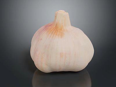 Fresh Garlic Bulb With White And Pink Skin Firm Texture For Cooking 3d model