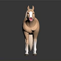 Cute Cartoon Horse Figure With Light Brown Body Long Mane And White Hooves