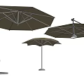 Various Outdoor Sunshade Umbrella Designs With Metal Frames For Patio Use