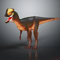 Realistic Dinosaur 3D Model In Standing Posture With Yellow Head Open Mouth Sharp Teeth 3d model