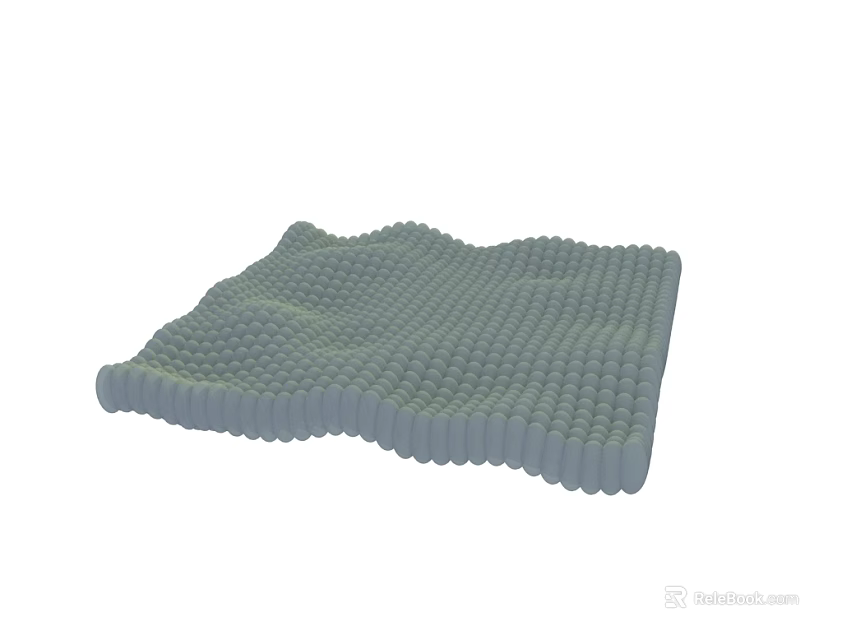 Gray Bathroom Mat With Small Raised Dots And Wavy Surface Design 3d model 