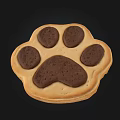 Paw Print Shaped Cookie With Chocolate Center And Crunchy Biscuit Base