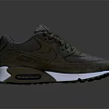 Nike Olive Green Air Max Sneakers Featuring Mesh Upper And White Sole