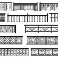 Various Decorative Fence Designs With Intricate Patterns And Different Styles 3d model