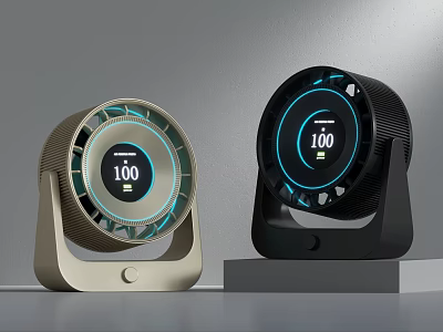 Modern Air Conditioner Fans With Digital Display And Two Designs 3d model