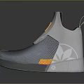 Modern High Top Sneaker Featuring Gray Color And Futuristic Details