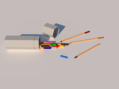 Pen Pencil Color Lead Ornaments 3d model