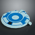 Circular Blue And White Structure 3D Model Design With Platform And Geometric Patterns 3d model