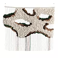 Beaded Hanging Decor With White Brown Green Colors And Irregular Shape Flowing Lines Design