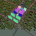 Aerial Planning of Modern Residential Community With Greenery and Building Layout