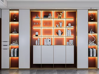 Modern Bookcase Wine Cabinet 3d model