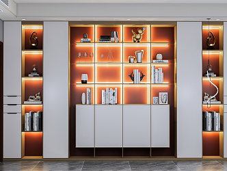 Modern Bookcase Wine Cabinet 3d model