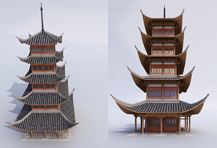 Chinese Pagoda Ancient Pagoda 3d model